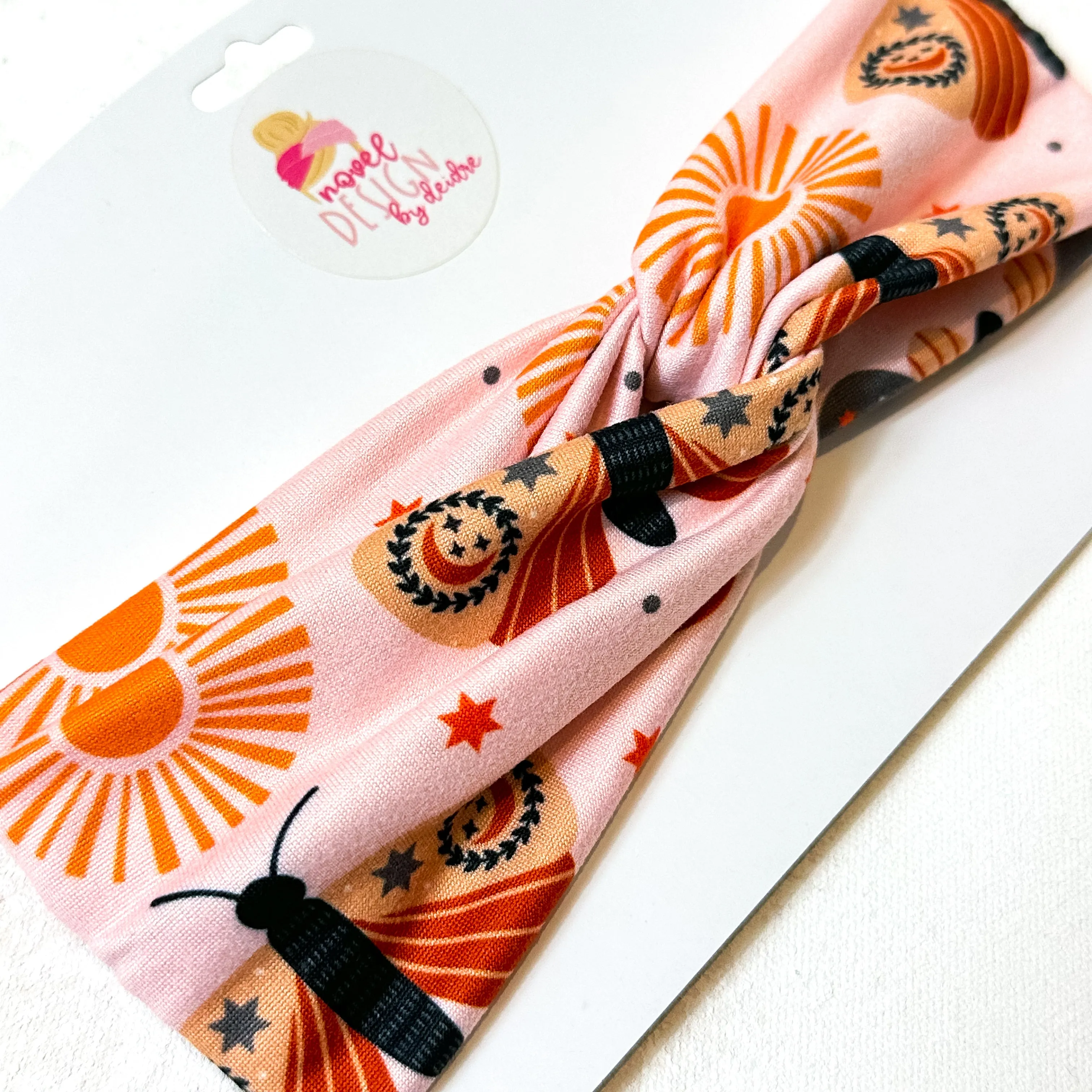 Moths, Sun, Moon Twist Turban Headband