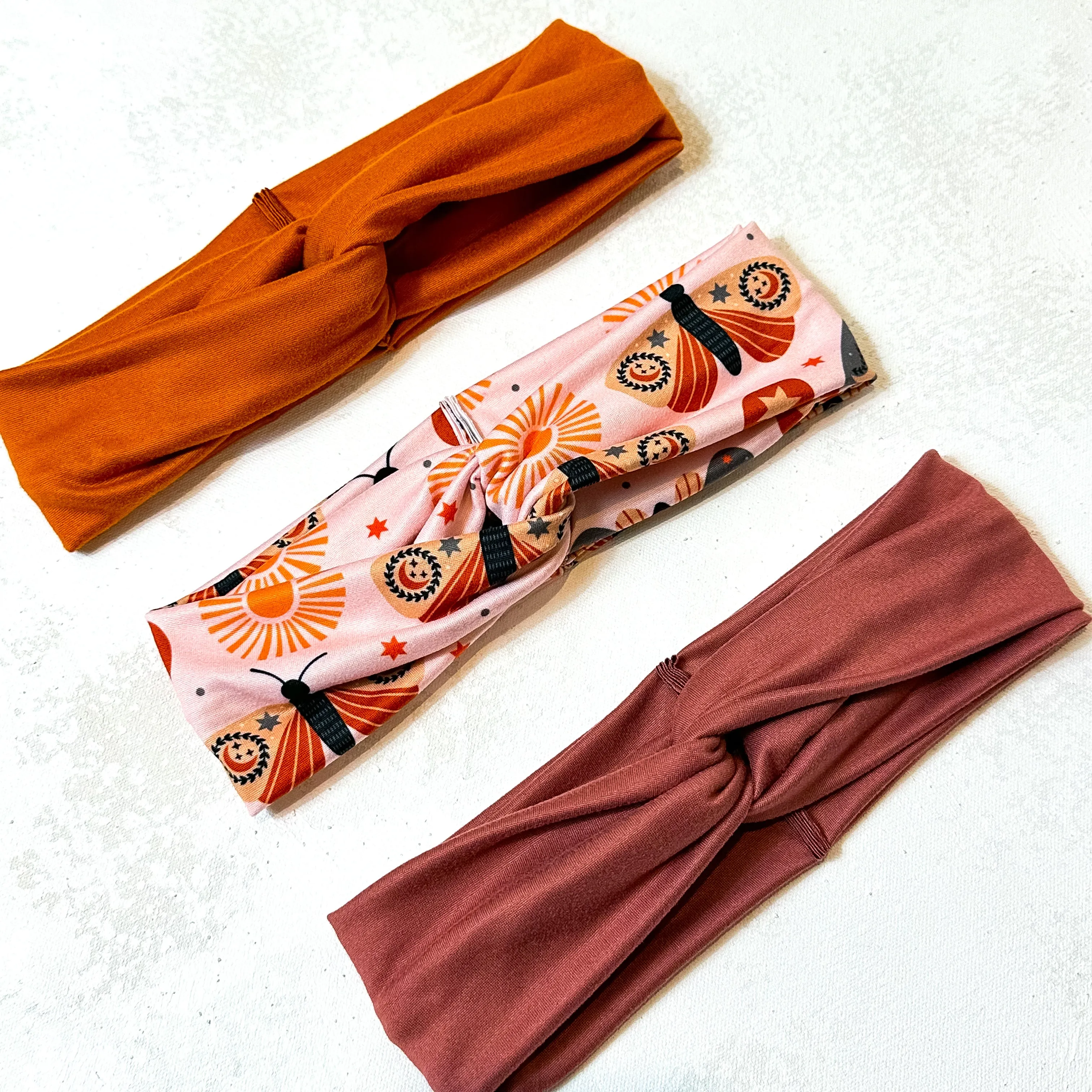 Moths, Sun, Moon Twist Turban Headband