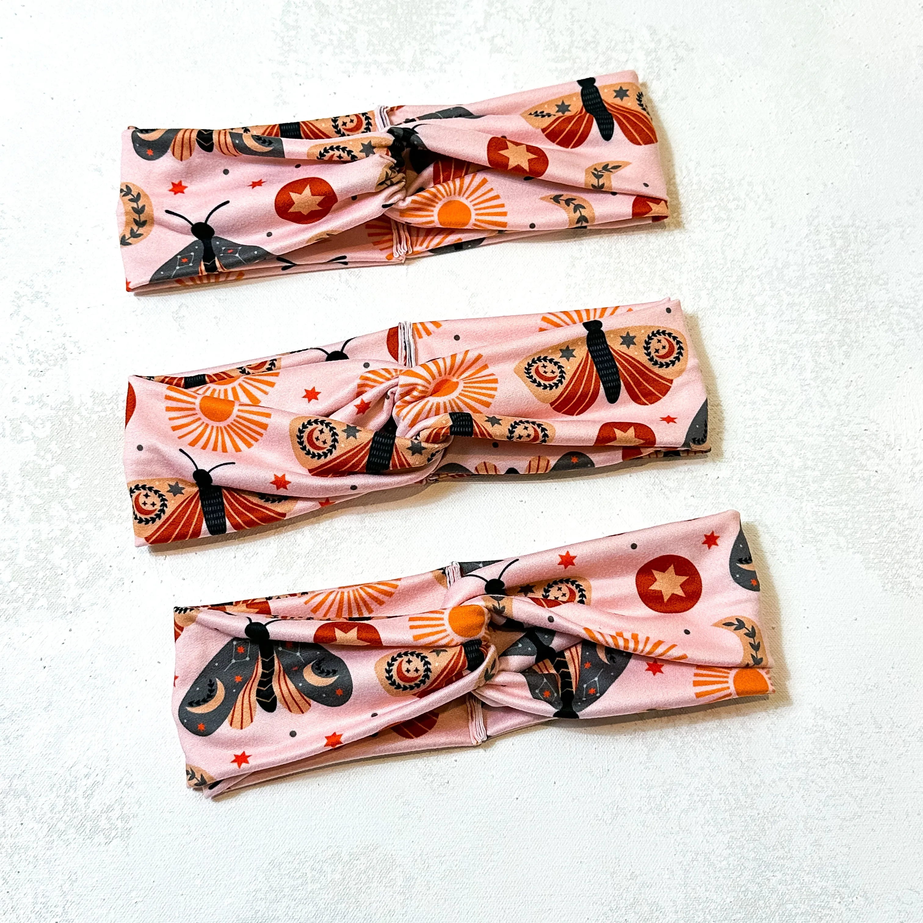 Moths, Sun, Moon Twist Turban Headband
