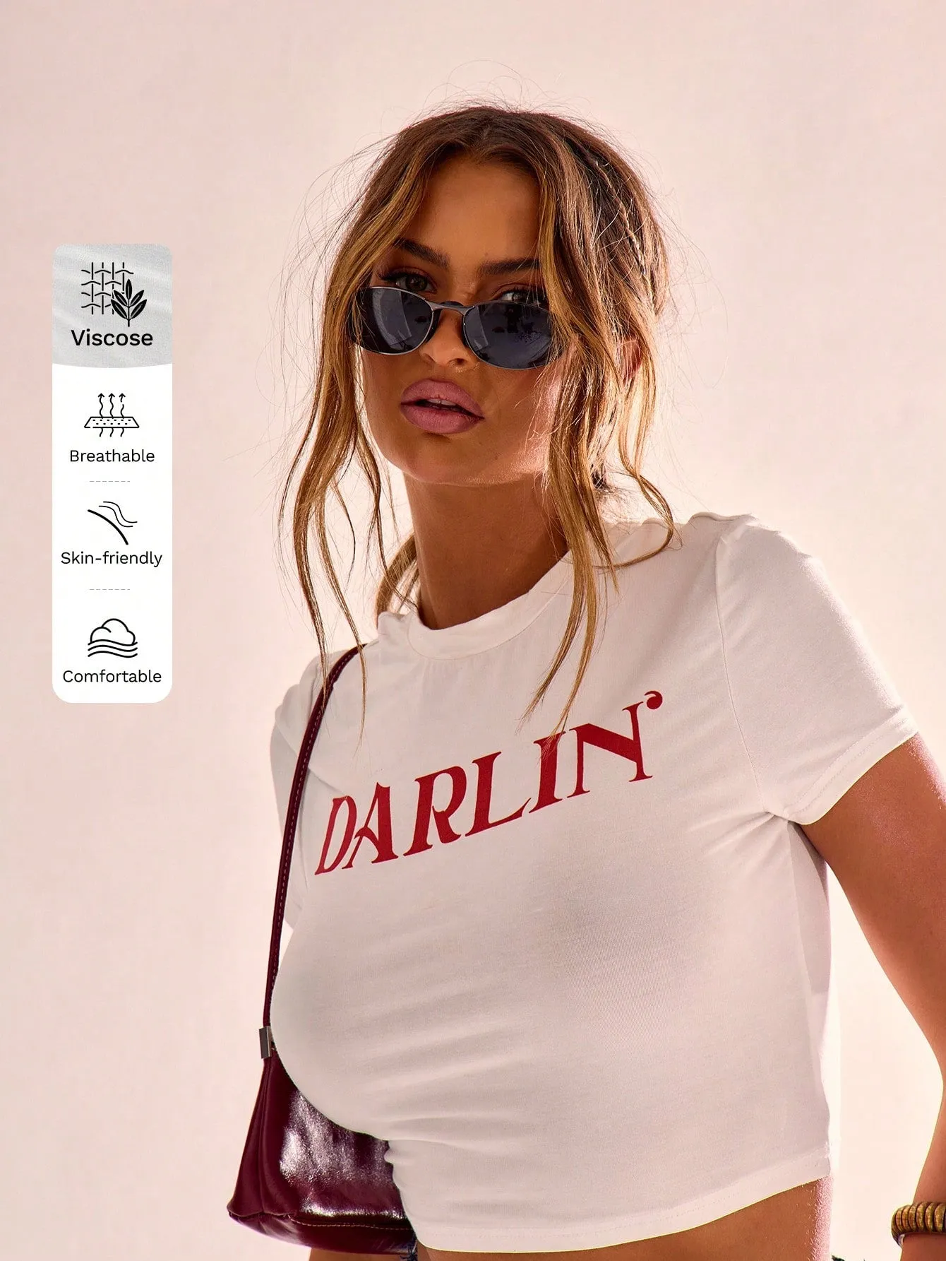 MUSERA Blusa "Darlin'" de manga corta en Cherry Vibes