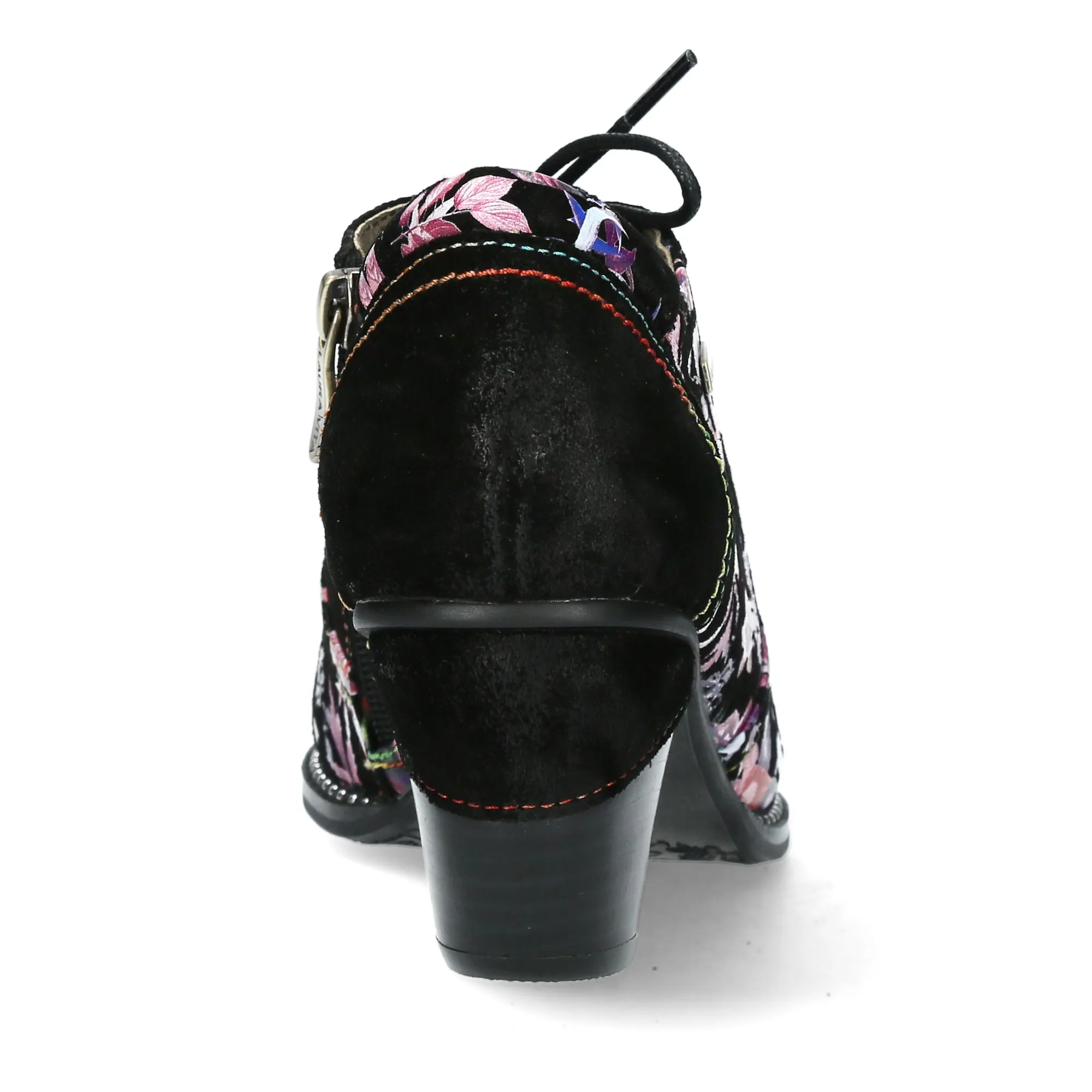 Mystic Purple Floral Vintage Style Block Shoes Alcizeeo 221