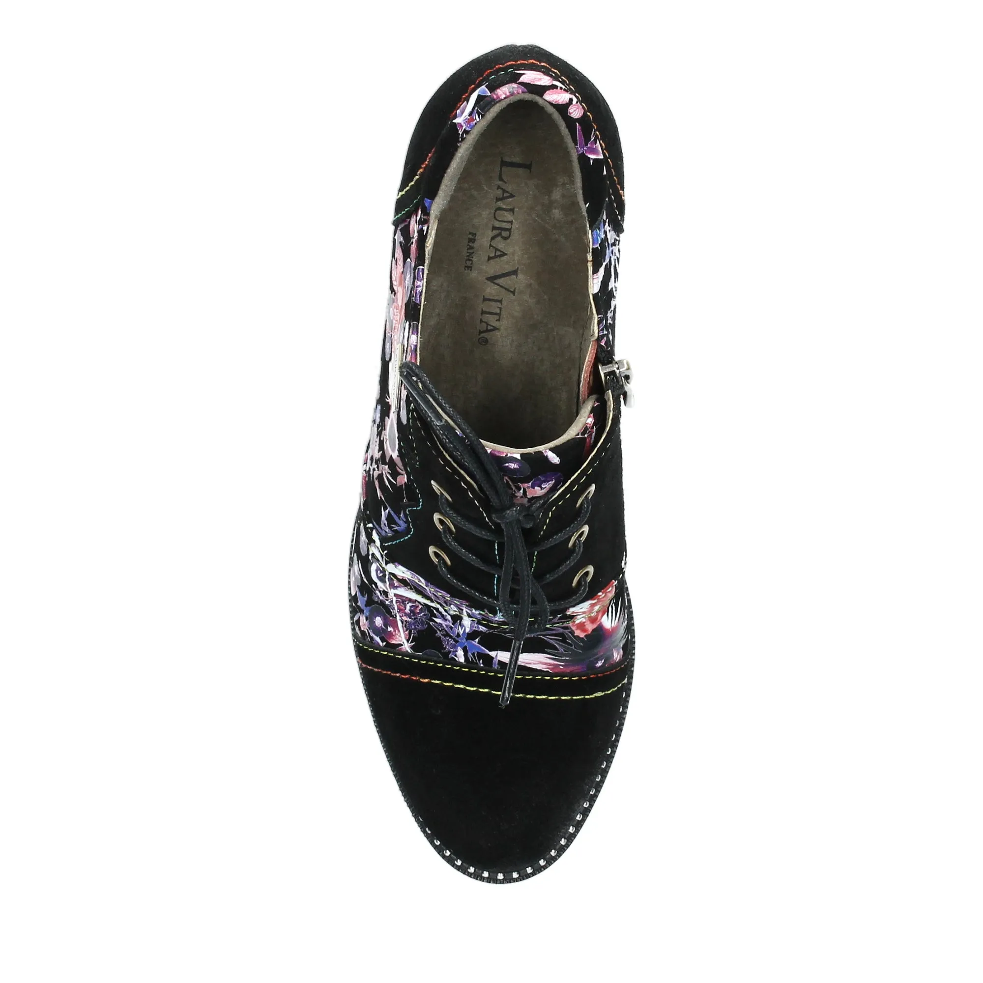 Mystic Purple Floral Vintage Style Block Shoes Alcizeeo 221