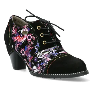 Mystic Purple Floral Vintage Style Block Shoes Alcizeeo 221