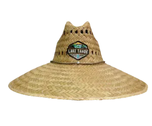 Natural and Neutral Hats Adult Rush Straw Lifeguard Hat, Lake Tahoe Patch