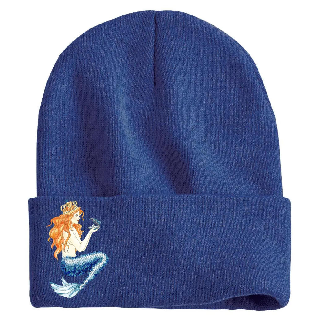 Navy Pearl Mermaid Beanie