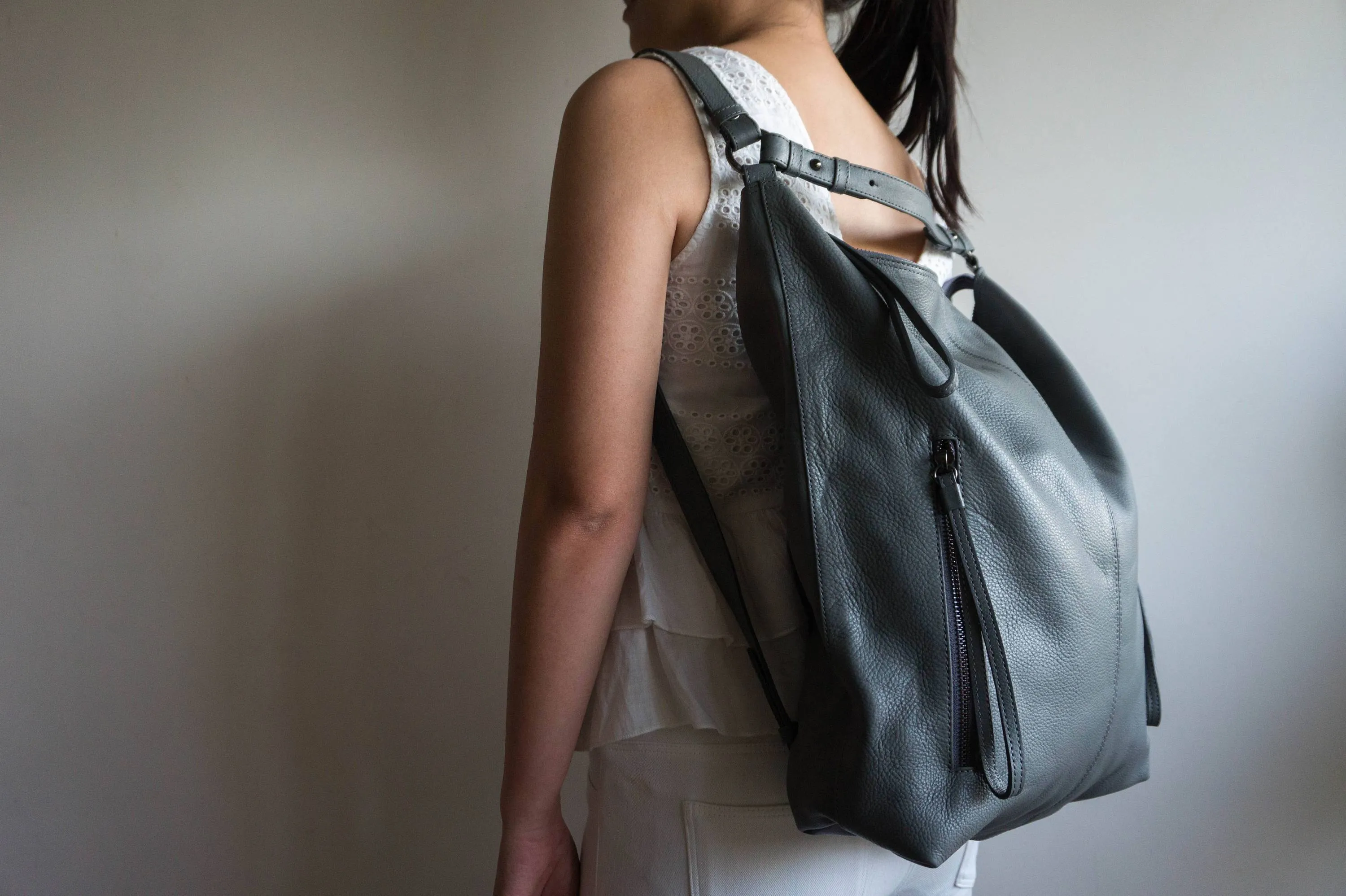 Neve Hobo Convertible Tote in Grey