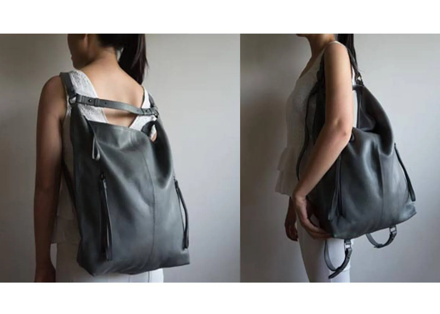 Neve Hobo Convertible Tote in Grey