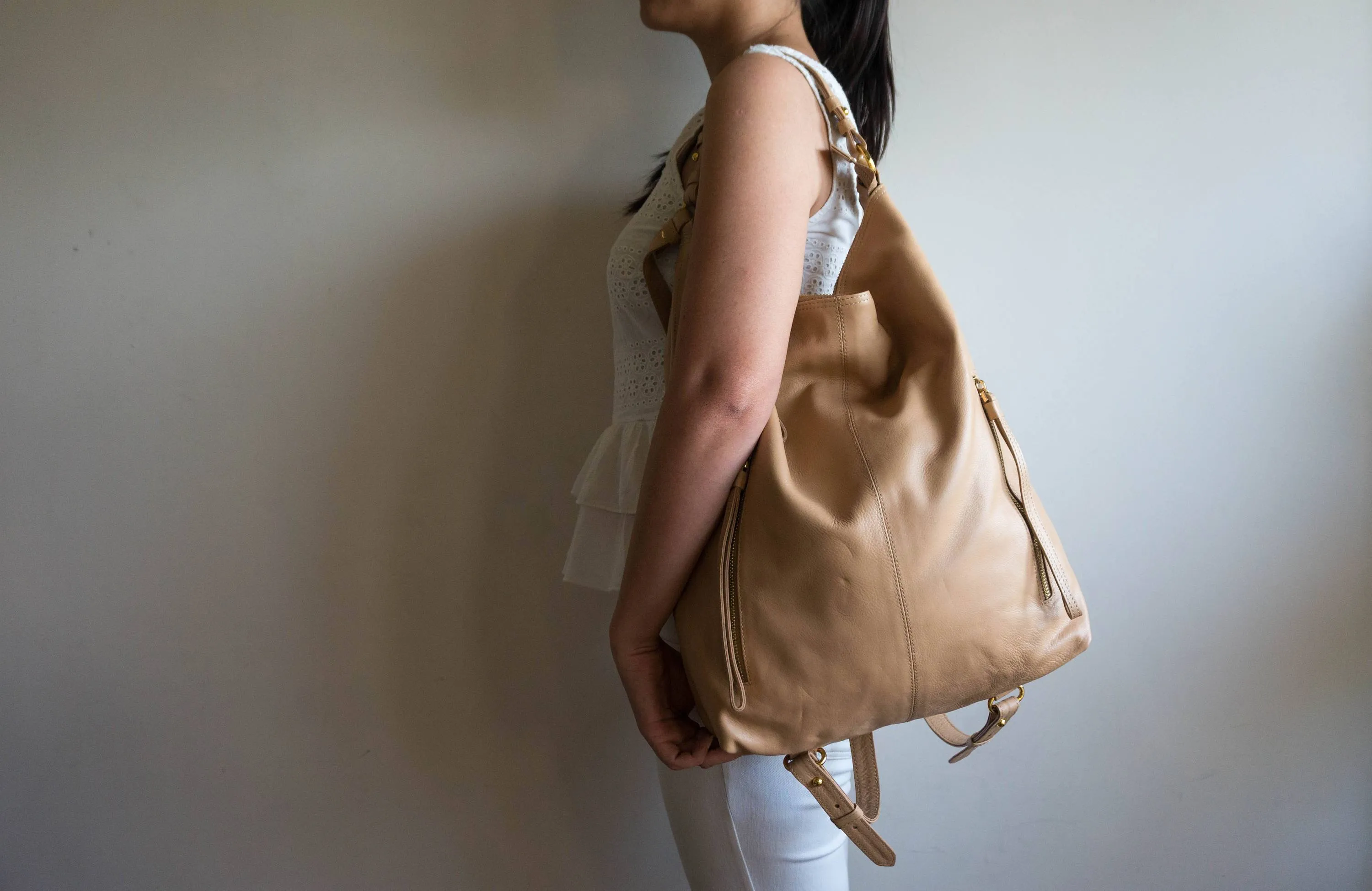 Neve Hobo Convertible Tote in Nude