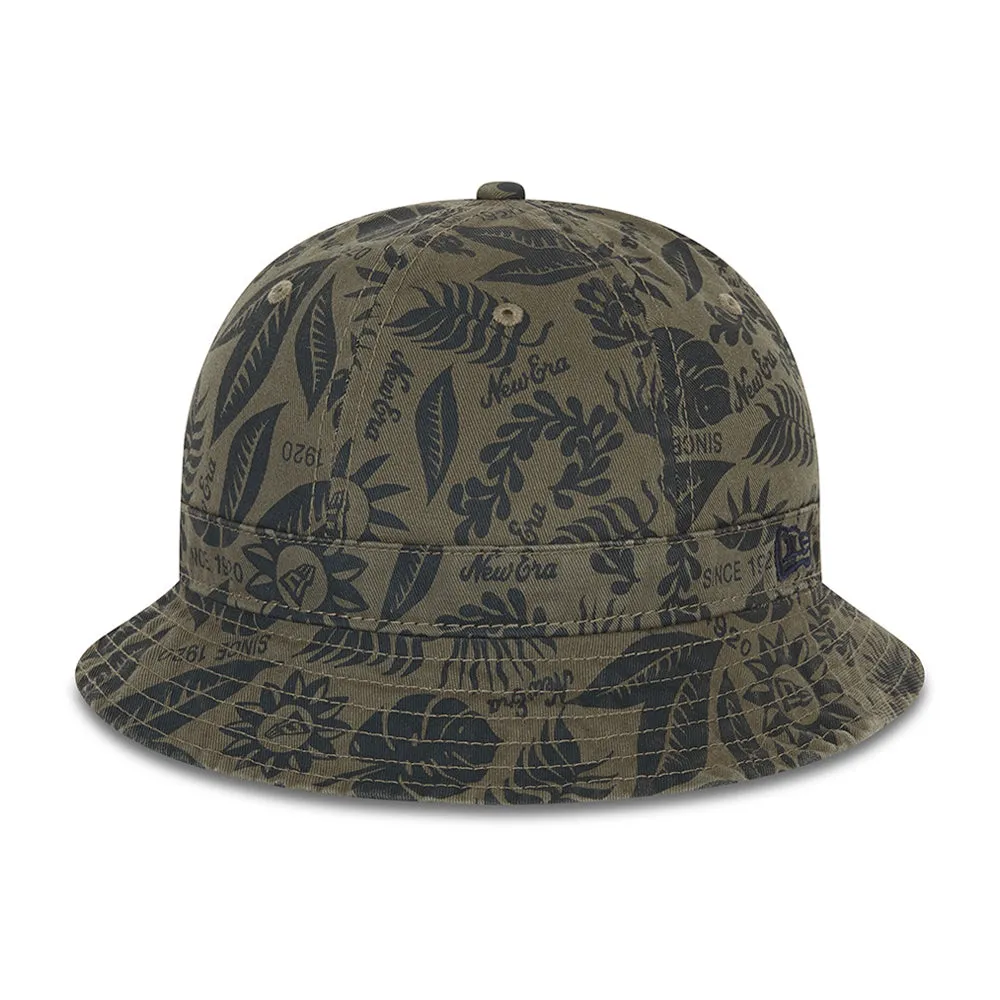 New Era - Floral Hibiscus Print Explorer - Bucket Hat - Olive