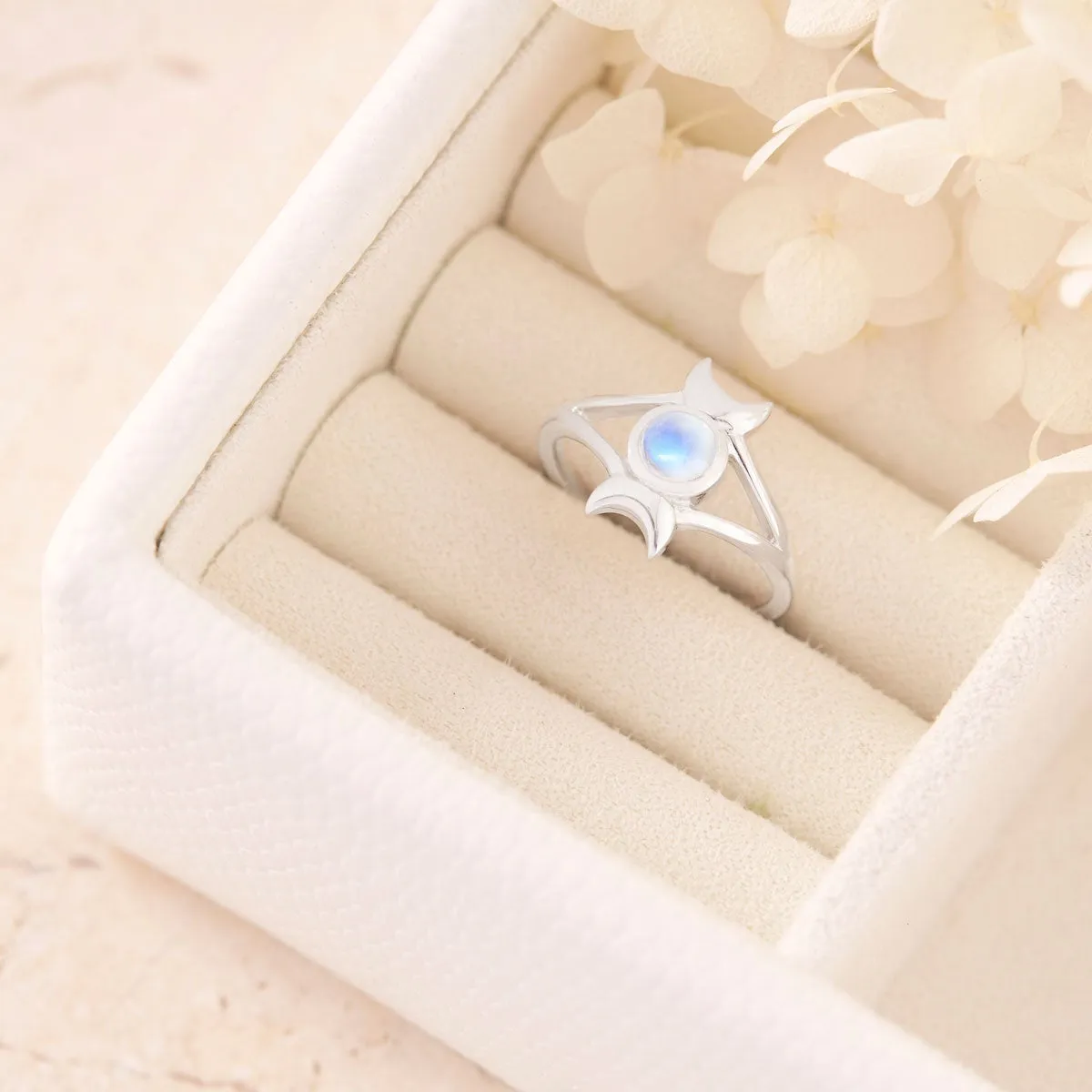 New Moon Moonstone Ring
