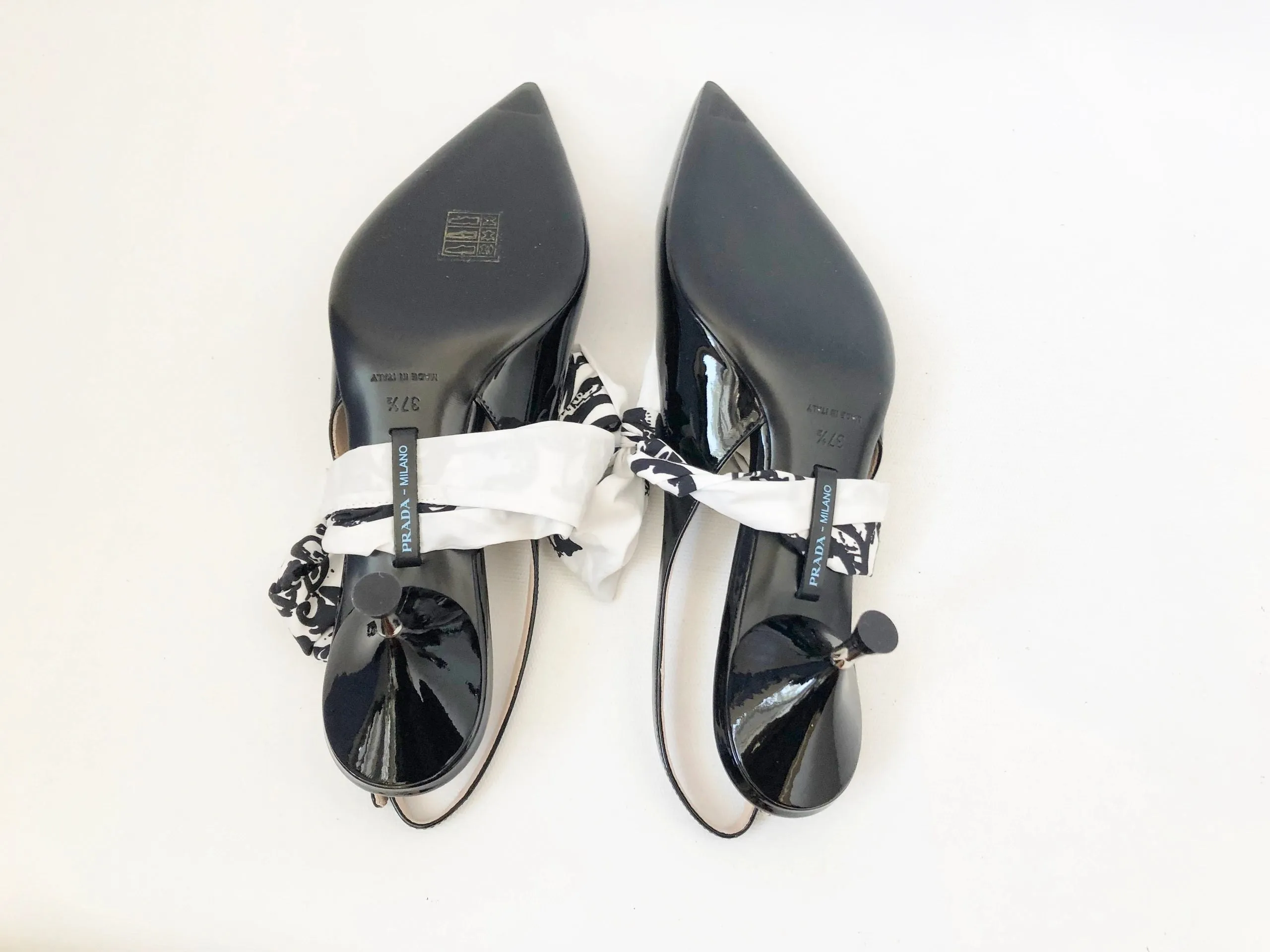 NEW Prada Bow Slingback Pump Size 37.5 It (7.5 Us)