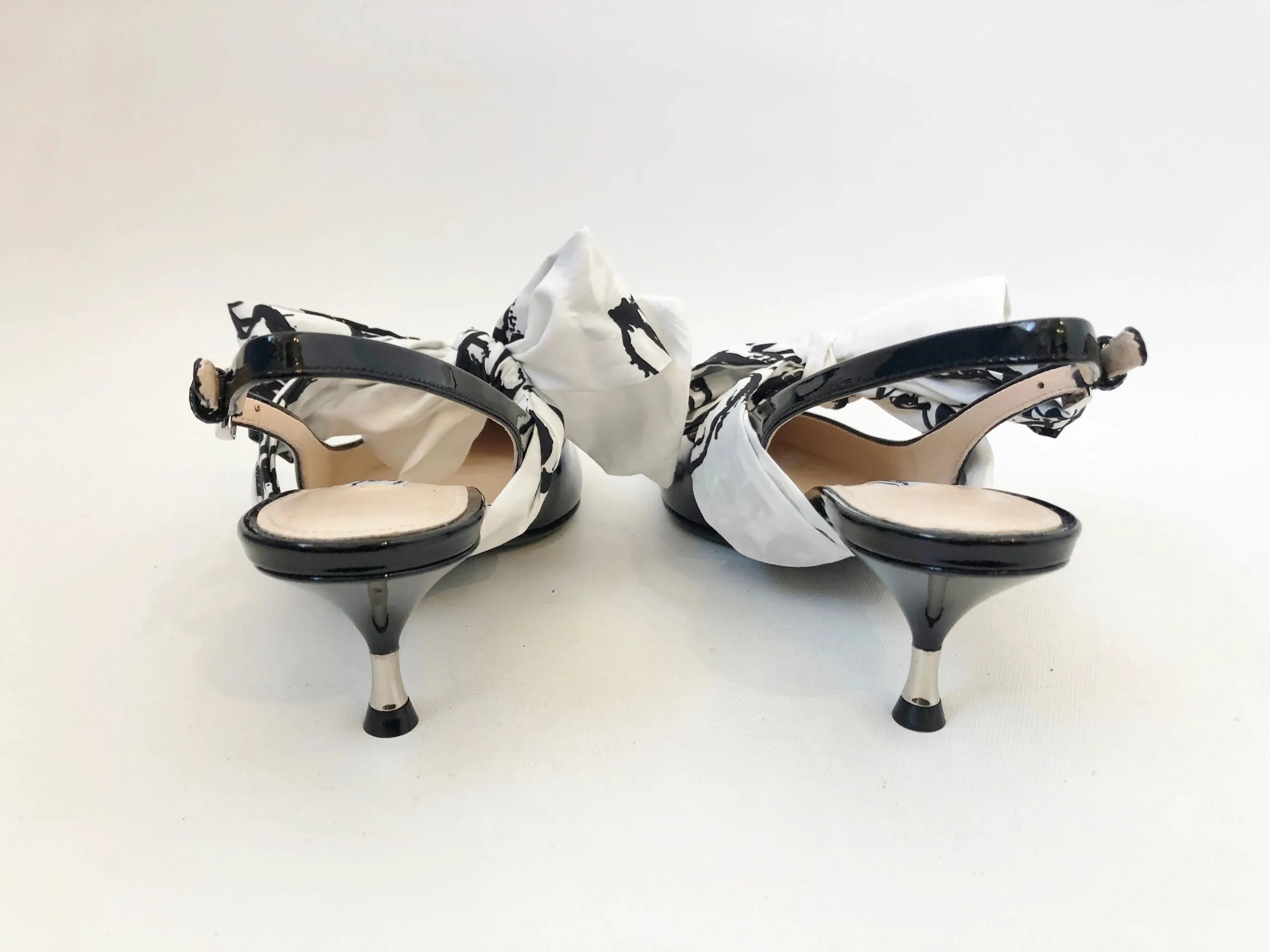 NEW Prada Bow Slingback Pump Size 37.5 It (7.5 Us)