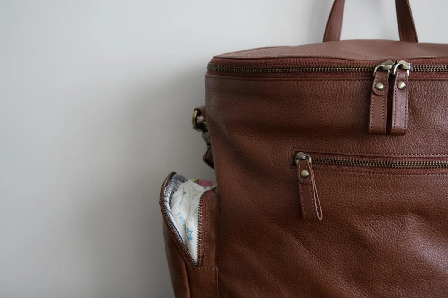 Noa Leather Bucket Backpack in Dark Brown