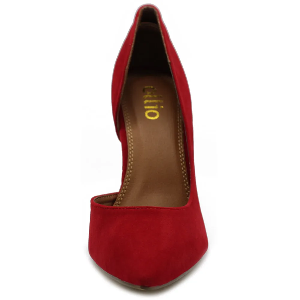 Ollio Women Shoes Fashion Faux-Suede Dress High Heels D'Orsay Pumps