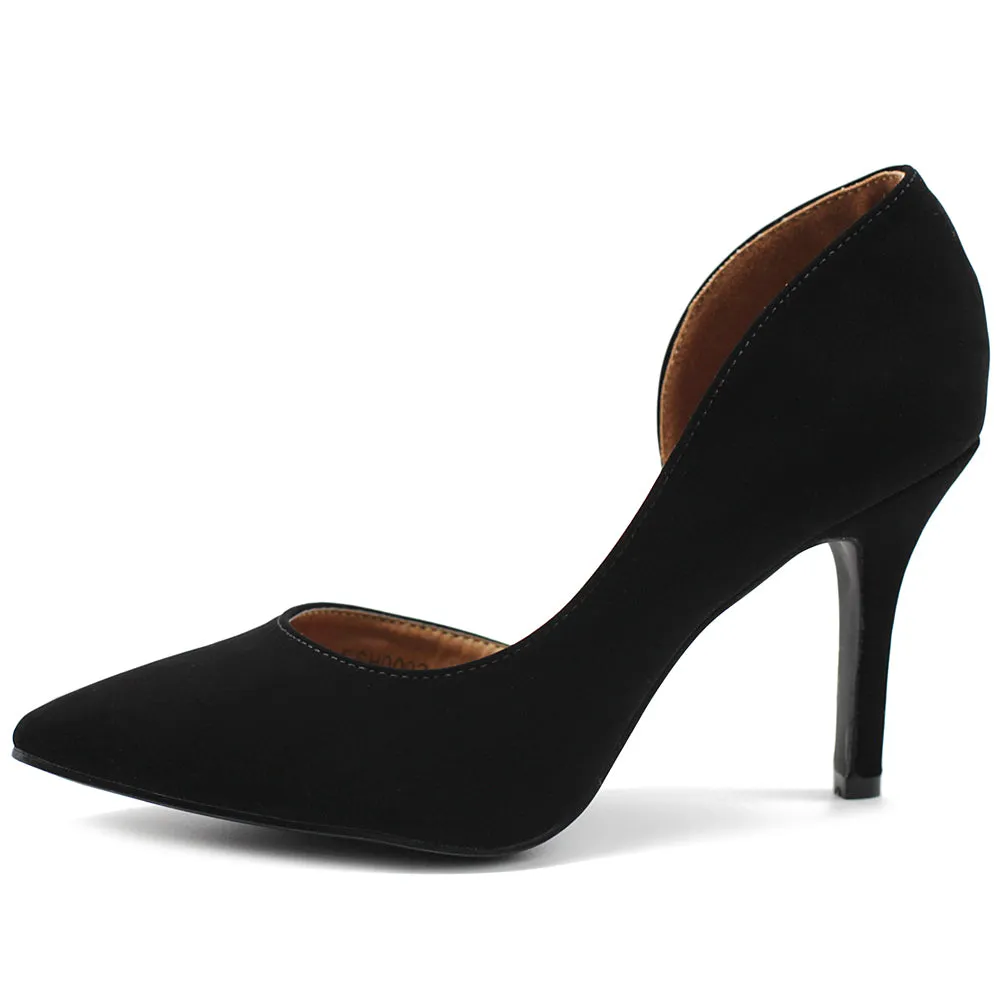 Ollio Women Shoes Fashion Faux-Suede Dress High Heels D'Orsay Pumps