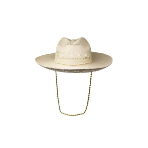 Open weave Chained Panama Hat long brim