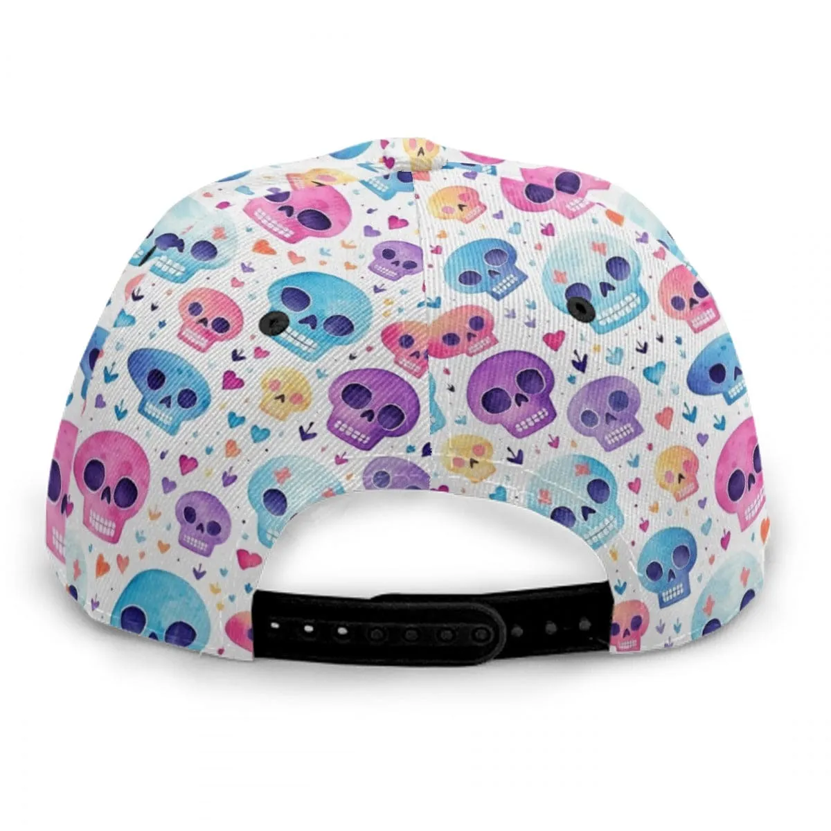 Pastel Pink Blue Skulls Baseball Cap With Flat Brim