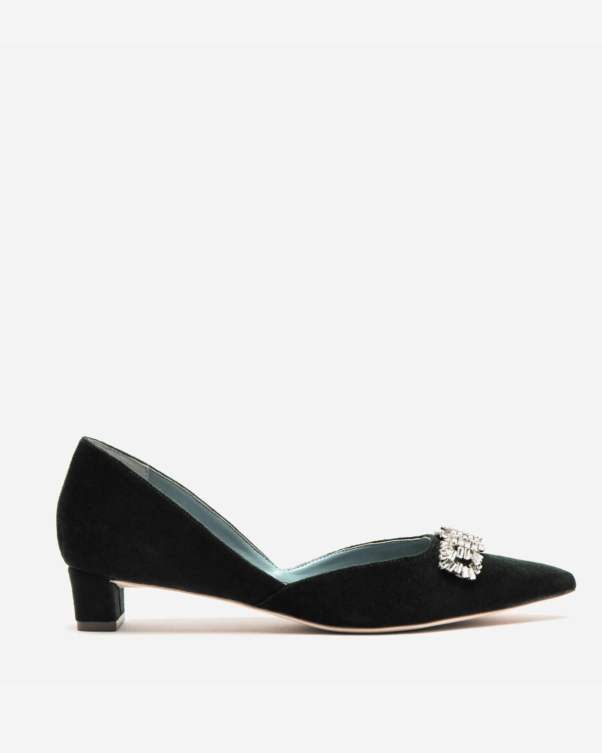 Paula Mini Block Heel - Velvet Black