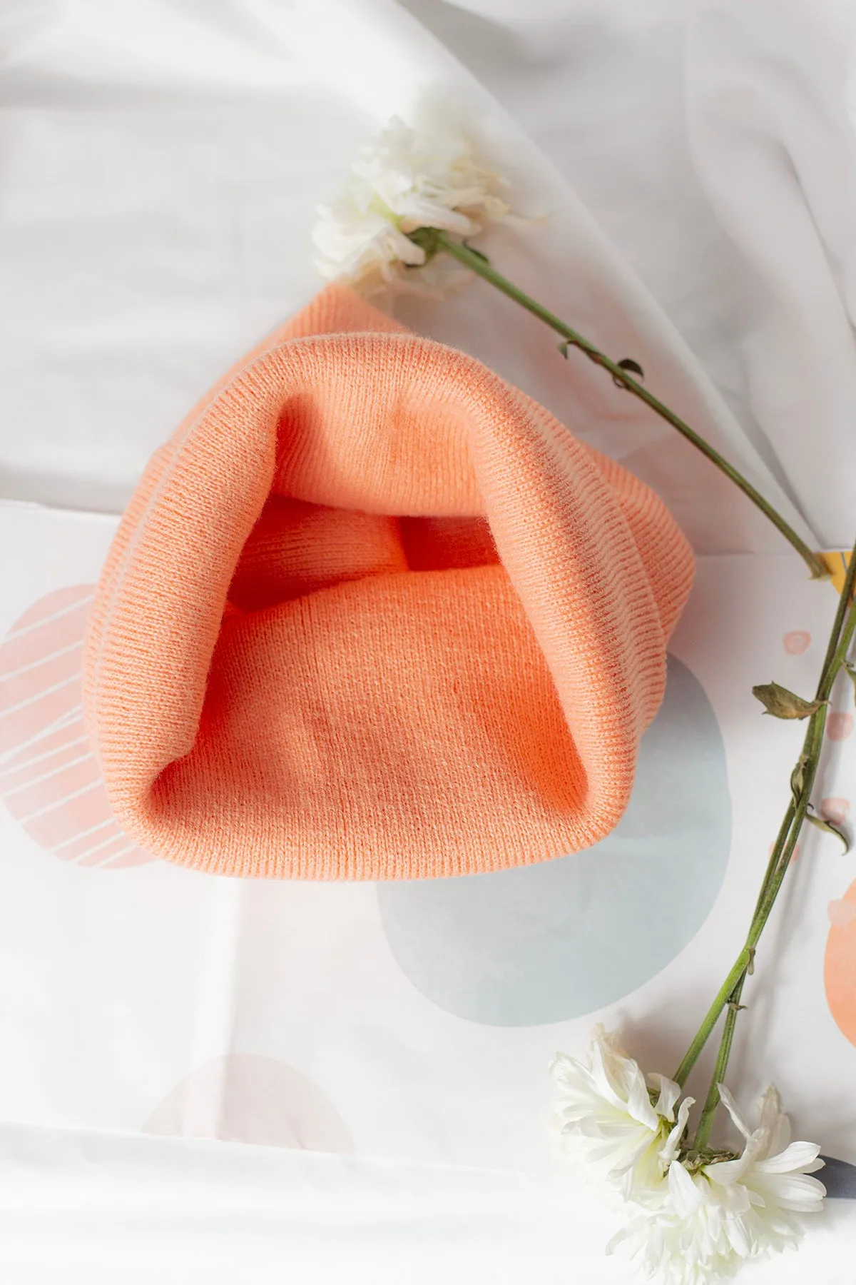 Peach Pink Beanie Hat