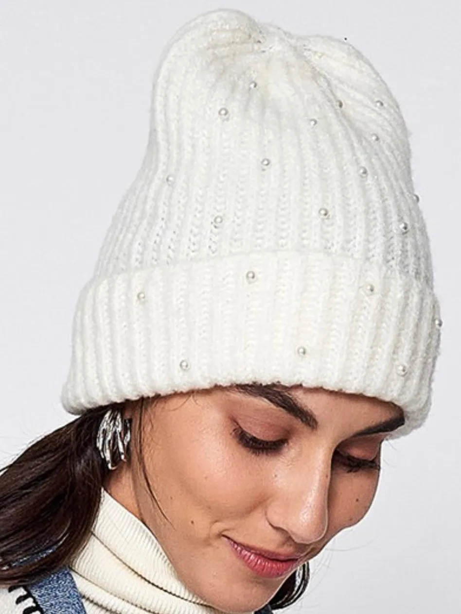 Pearl Accented Beanie