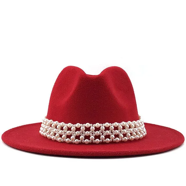 Pearl Ribbon Fedora