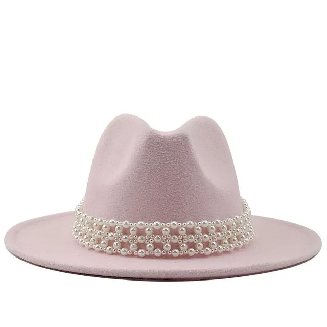 Pearl Ribbon Fedora