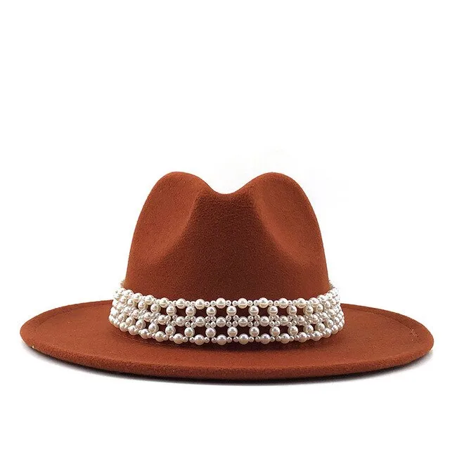 Pearl Ribbon Fedora