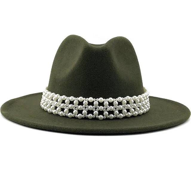Pearl Ribbon Fedora