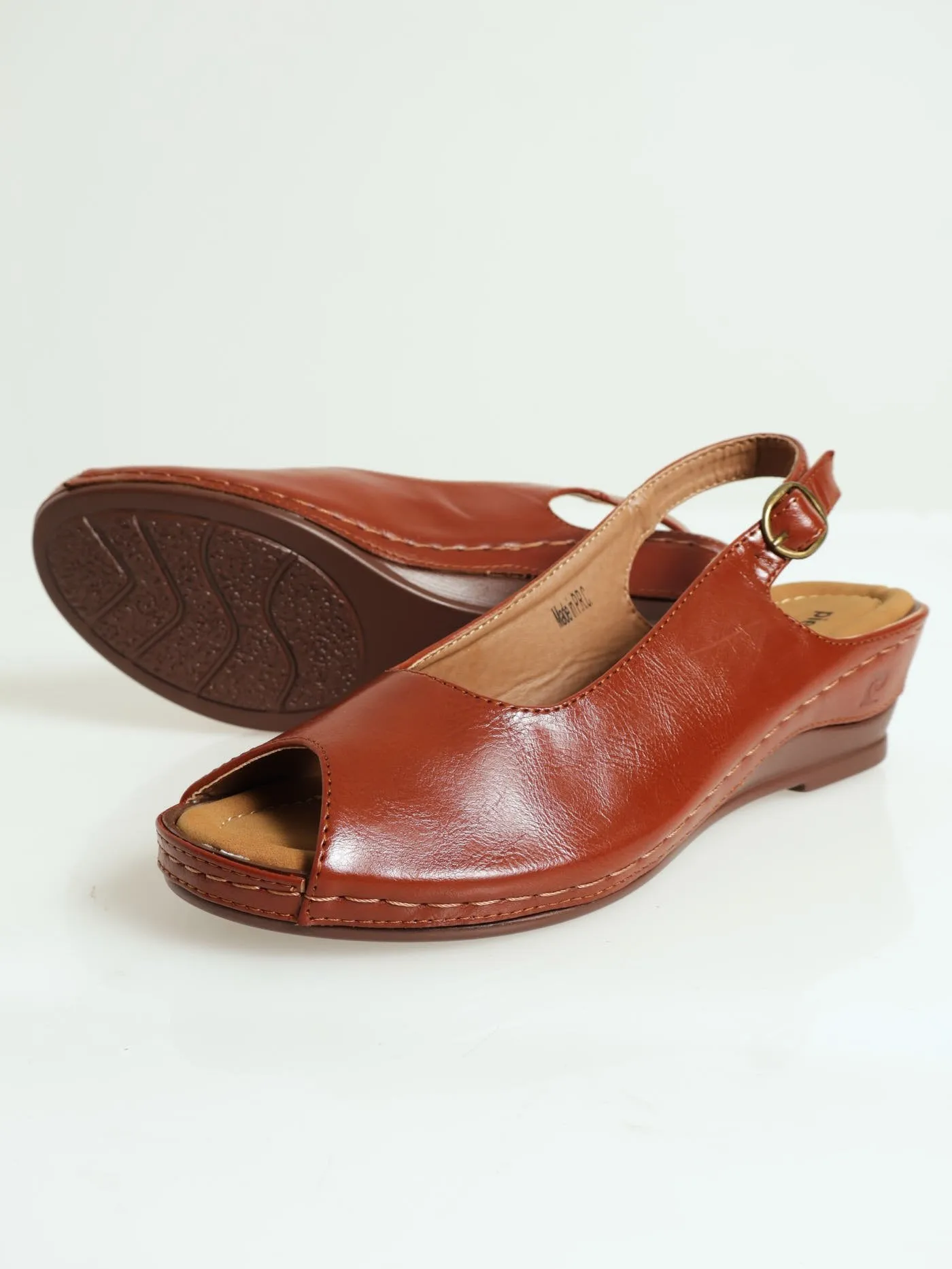 Peep Toe Sling Back Heel - Tan