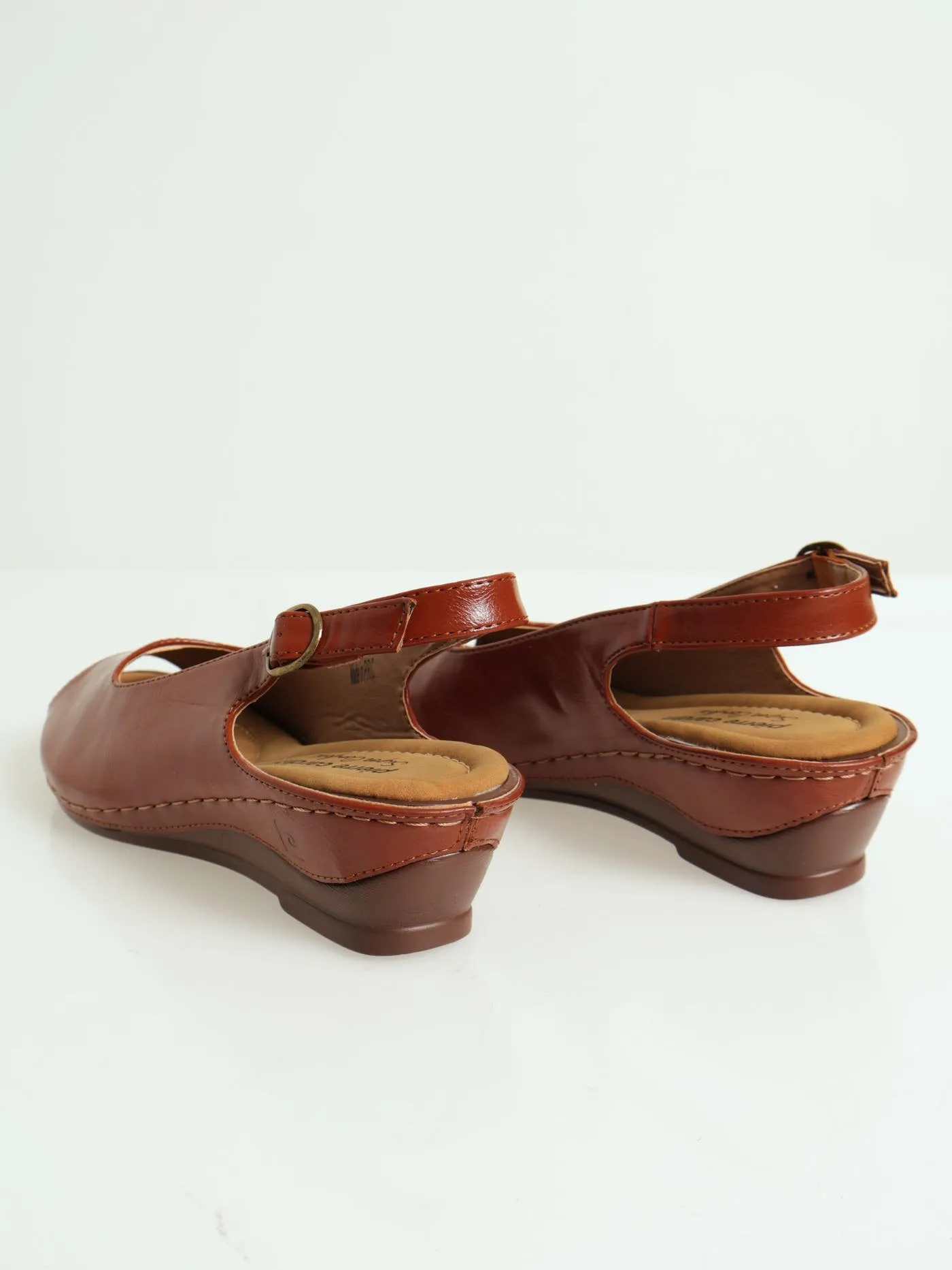 Peep Toe Sling Back Heel - Tan