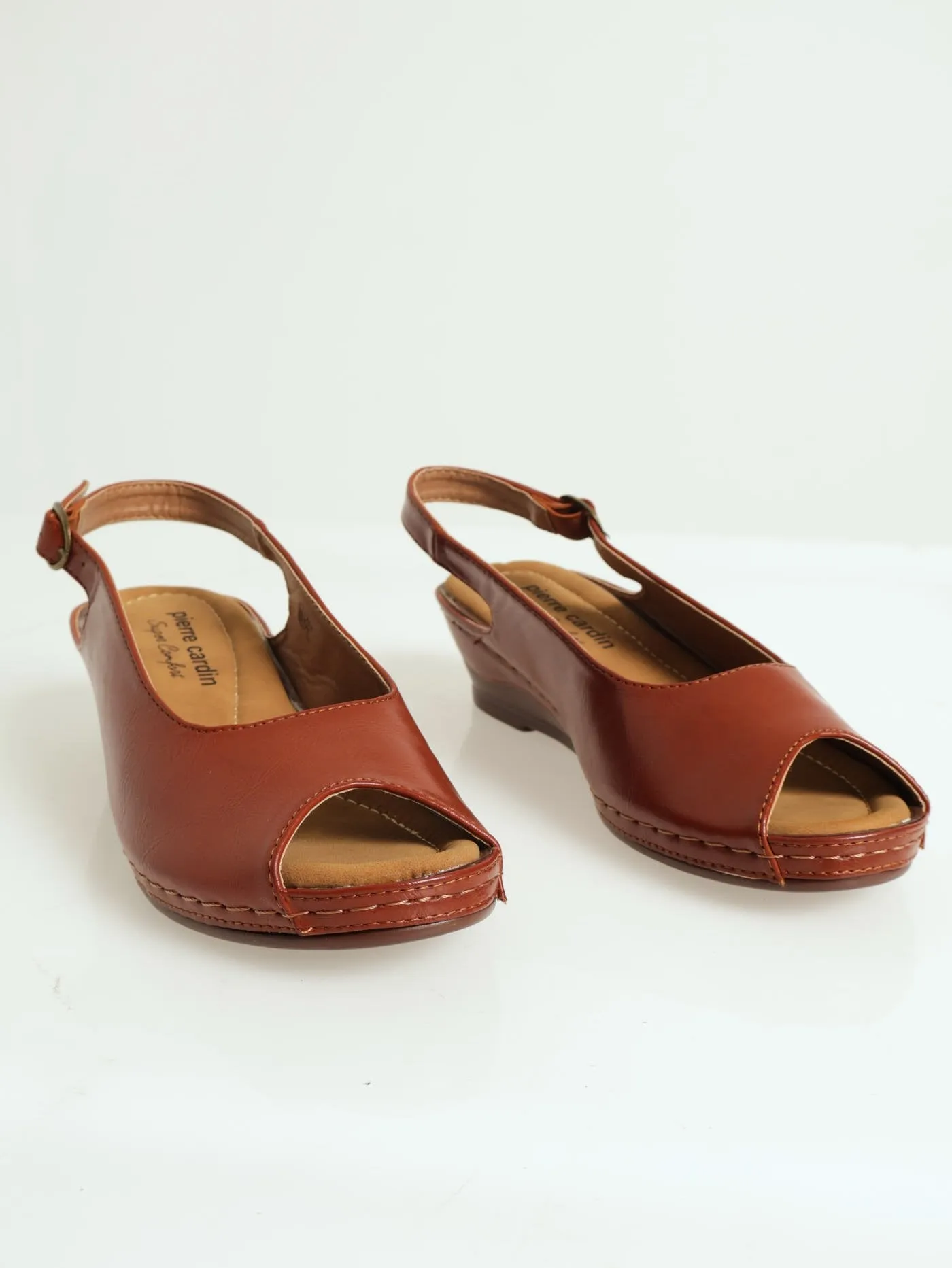 Peep Toe Sling Back Heel - Tan