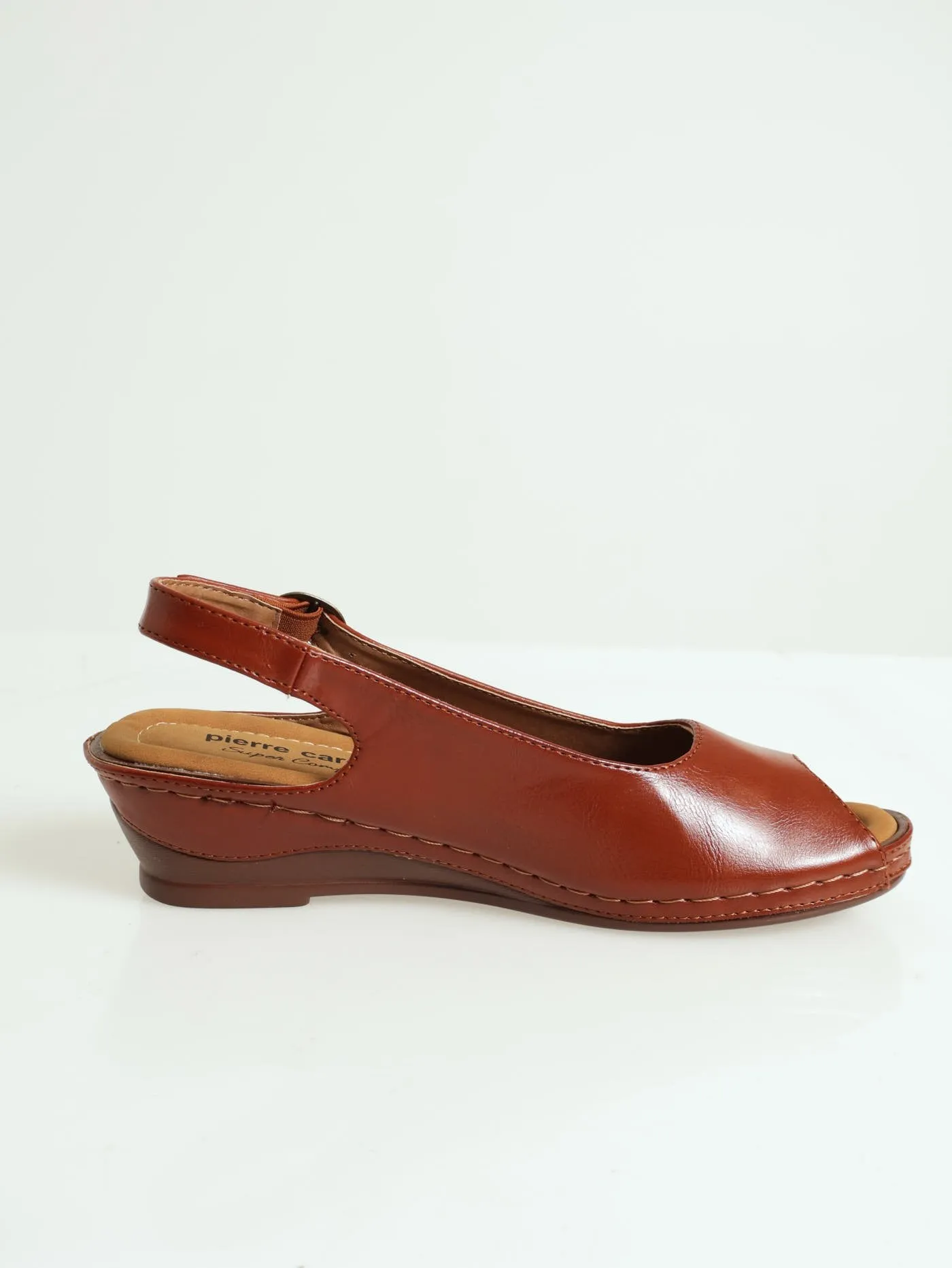 Peep Toe Sling Back Heel - Tan