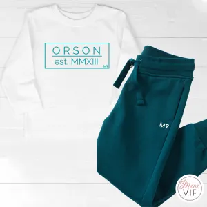 Personalised Peppermint Tracksuit Lounge Set - long sleeve t-shirt