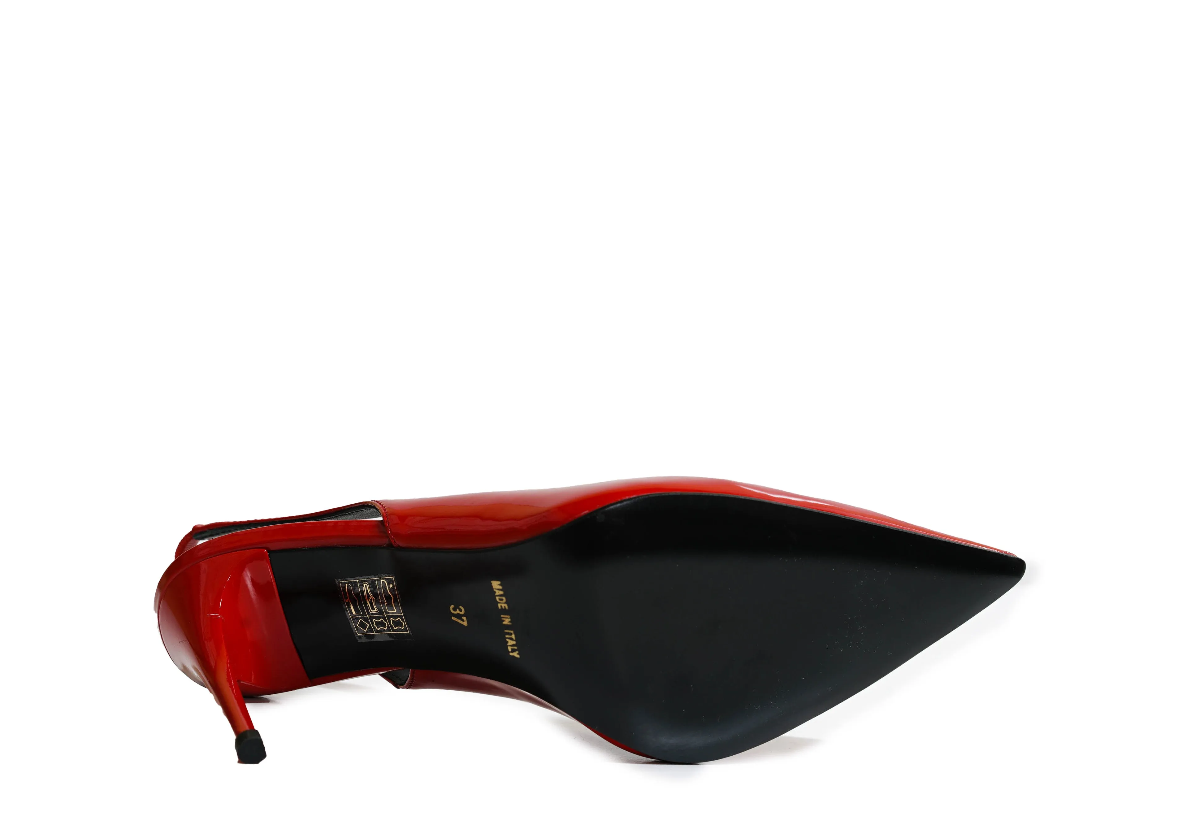 Philipp Plein Women's Red Patent Crystal Skull Slingback 901 90