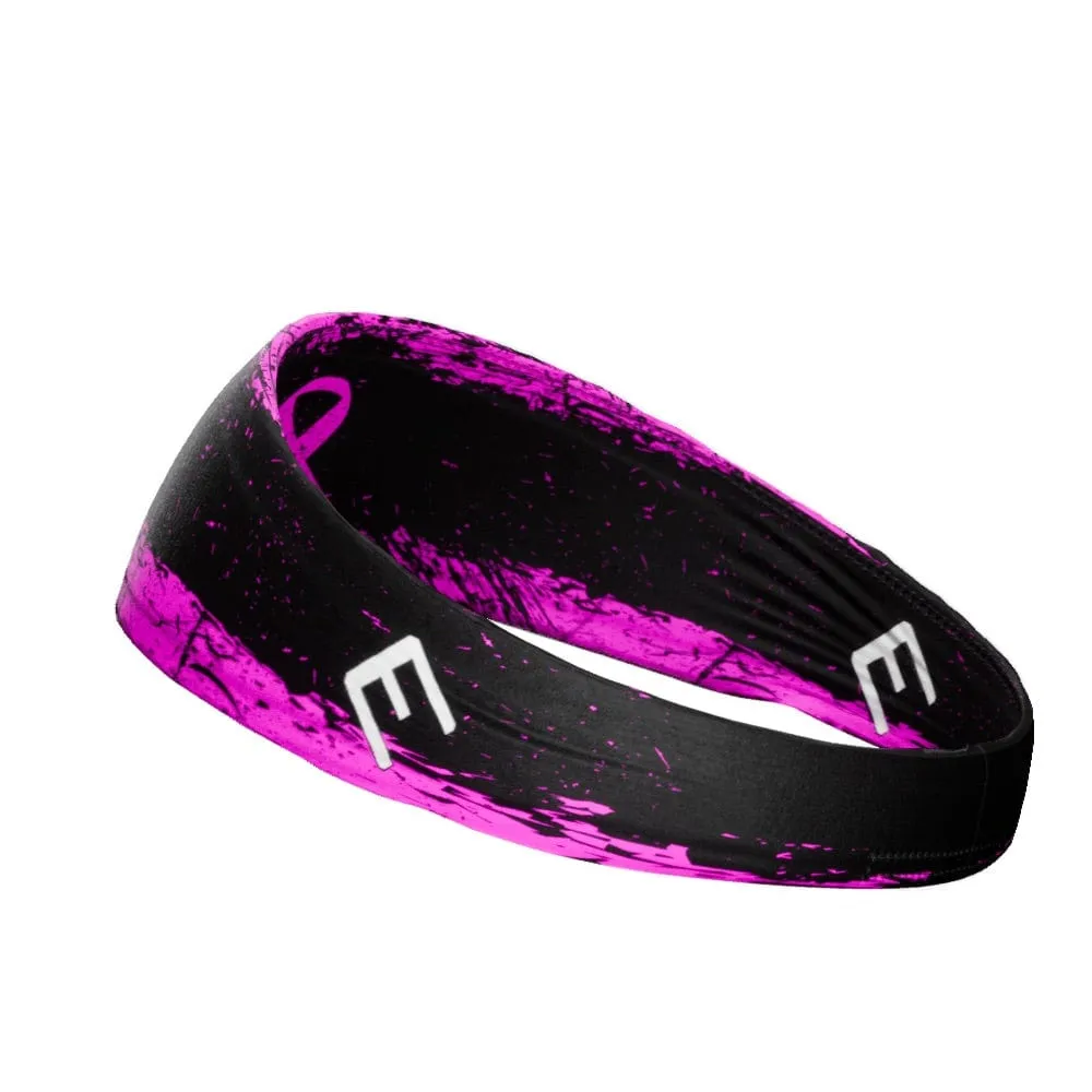 Pink Splattered Breast Cancer Headband | Elite Athletic Gear