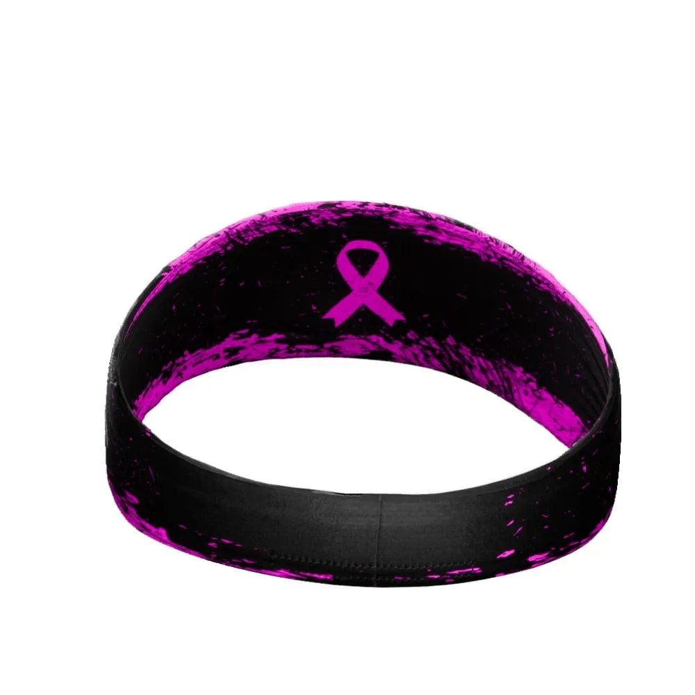 Pink Splattered Breast Cancer Headband | Elite Athletic Gear