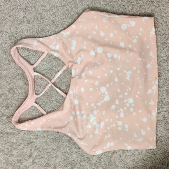 Pink Women tank top dots sleeveless hiking casual running sz M pink