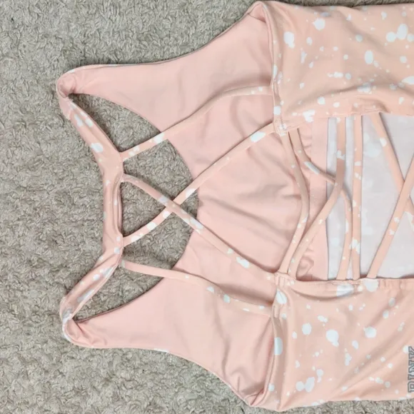 Pink Women tank top dots sleeveless hiking casual running sz M pink