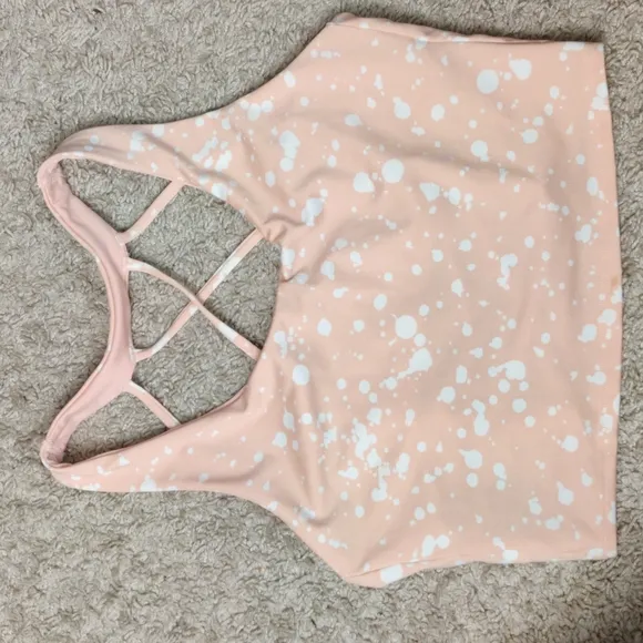 Pink Women tank top dots sleeveless hiking casual running sz M pink