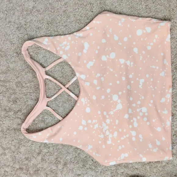 Pink Women tank top dots sleeveless hiking casual running sz M pink