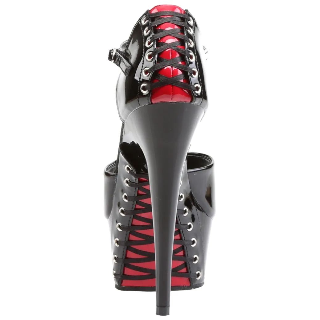 Pleaser DELIGHT 660FH Shoes Black/Red