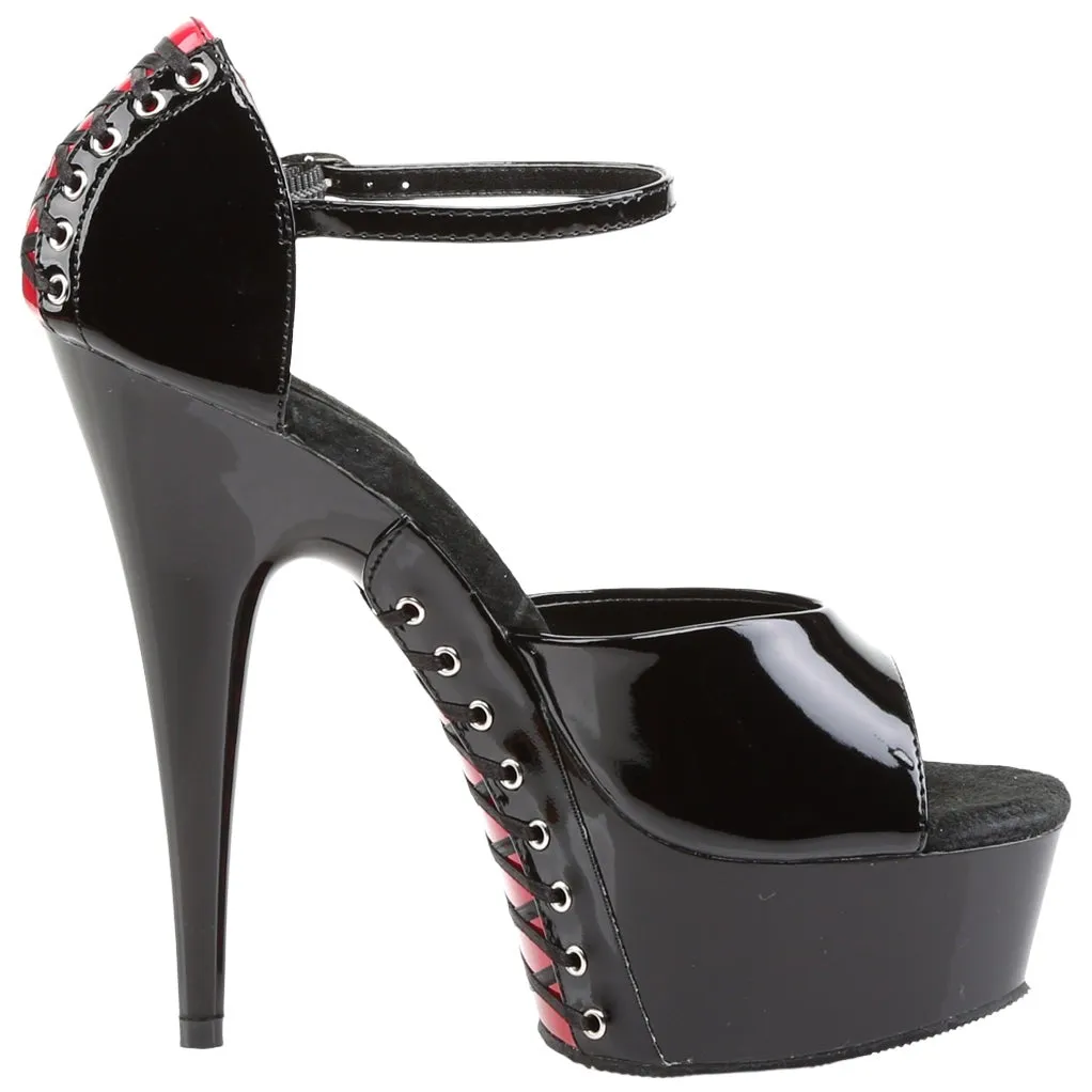 Pleaser DELIGHT 660FH Shoes Black/Red