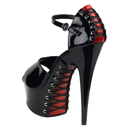Pleaser DELIGHT 660FH Shoes Black/Red