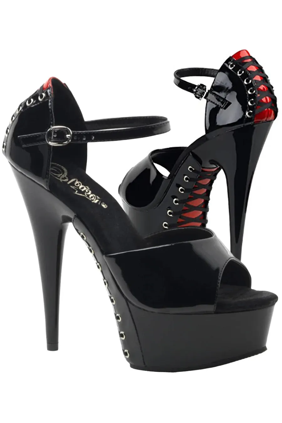 Pleaser DELIGHT 660FH Shoes Black/Red