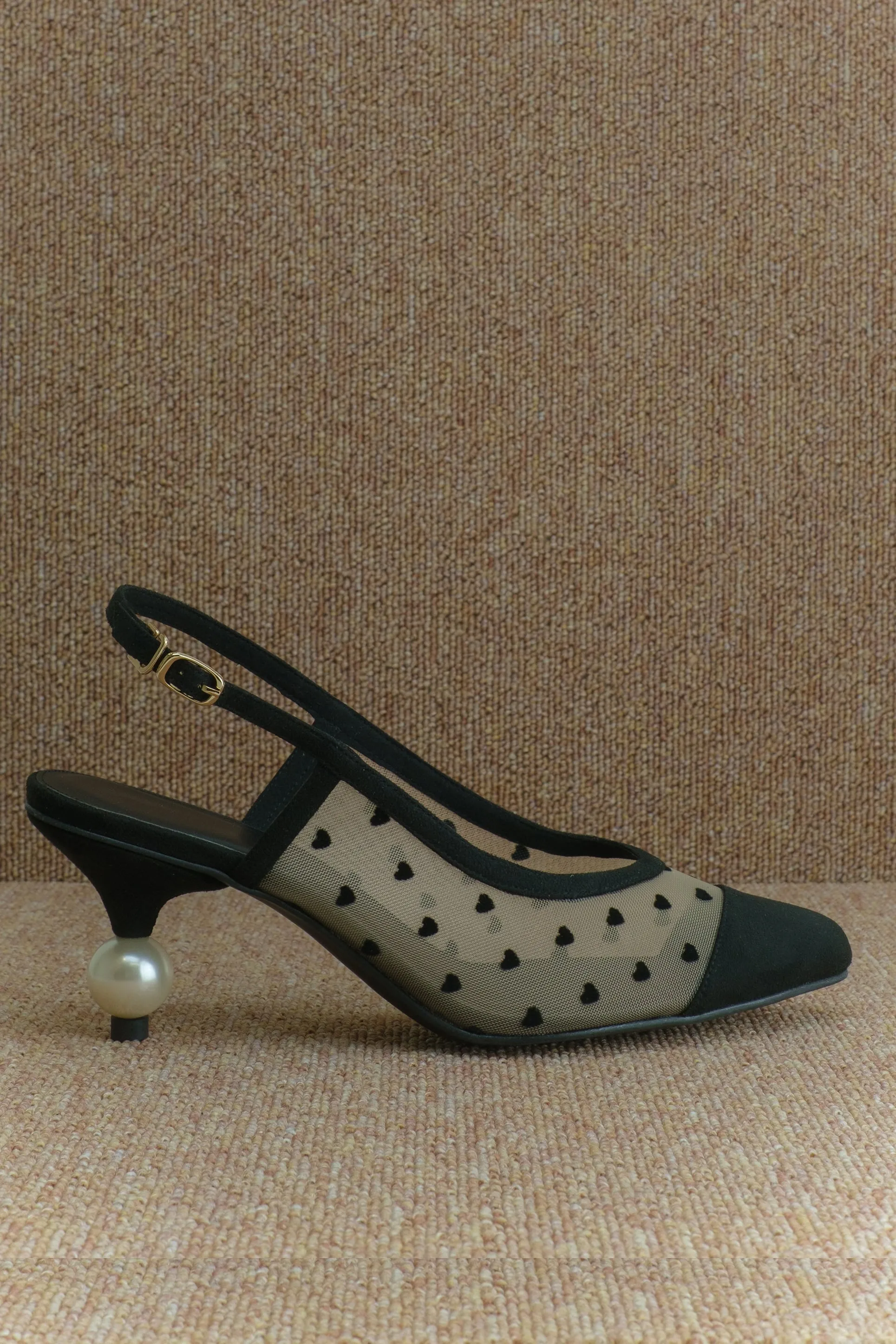 PMxNH AMORE MESH SLINGBACK HEELS