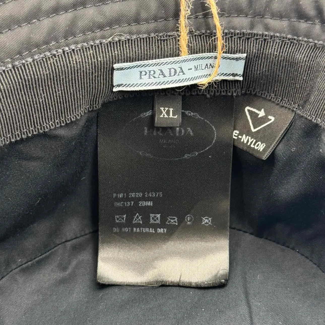 Prada Bucket Hat "RE-NYLON" Used Black Size XL