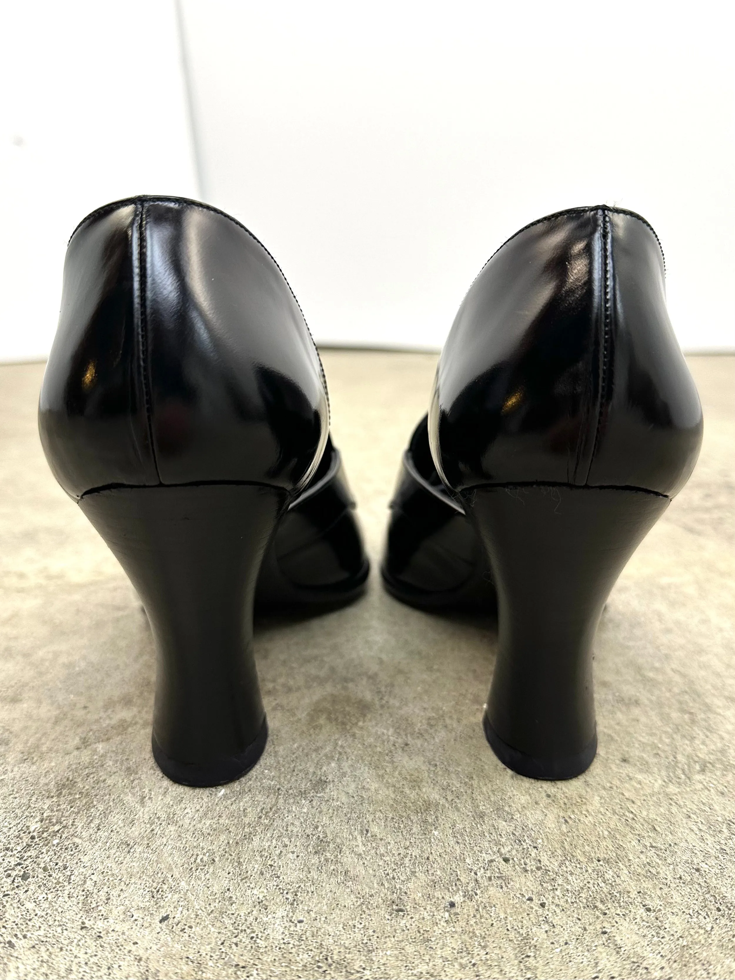 Prada Leather D'Orsay Loafer Pumps*