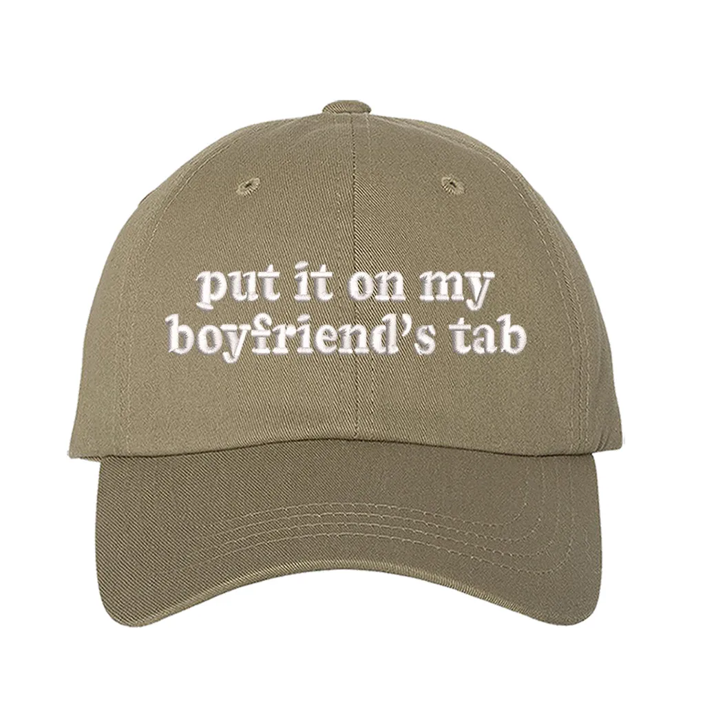 Put It On My Boyfriends Tab Embroidered Baseball Hat