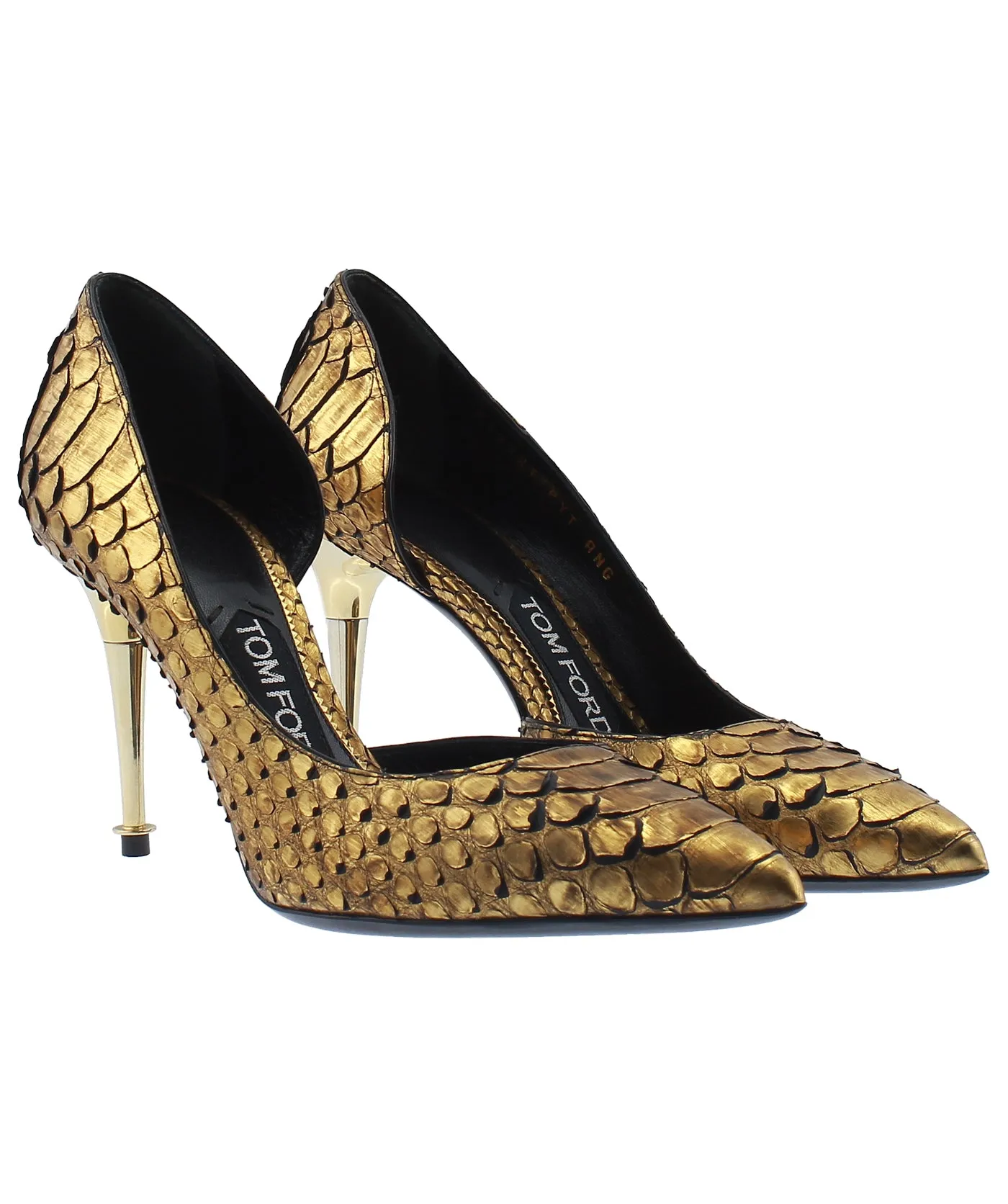 Python Leather D'Orsay Pointed Pumps