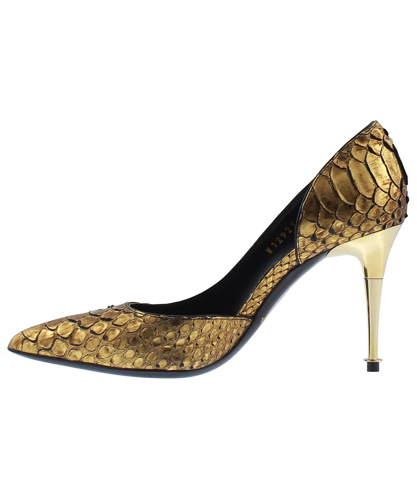 Python Leather D'Orsay Pointed Pumps